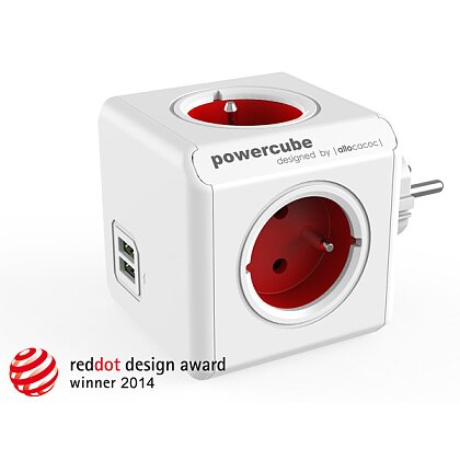 Zásuvka rozbočovací PowerCube Original USB červená
